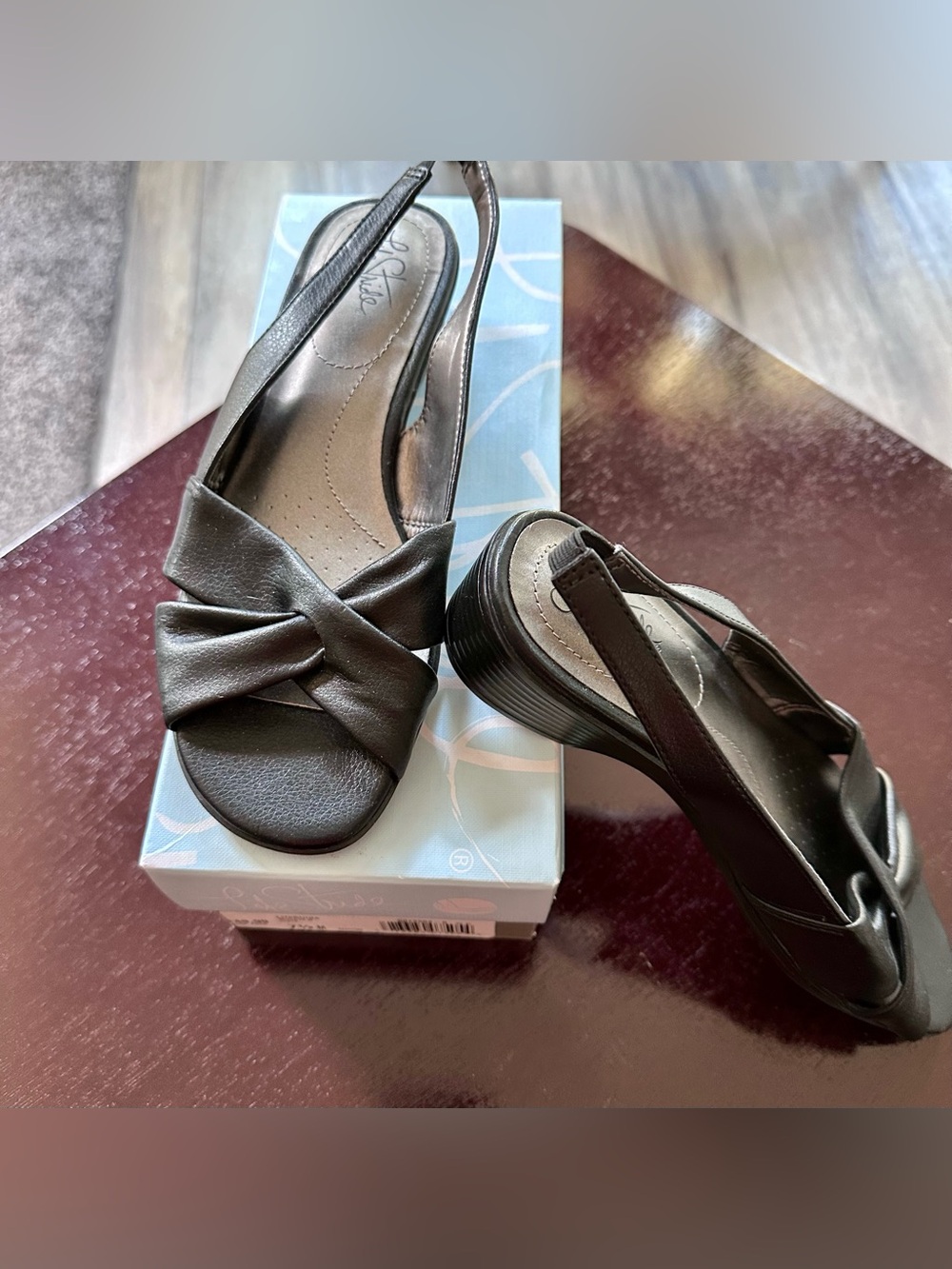 LifeStride Soft System Slingback Sandals Women’s 7.5M Knotted Front NIB